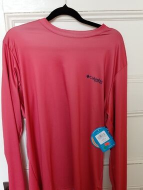 Columbia - Mens Small Coral Performance Fishing Gear Long Sleeve
